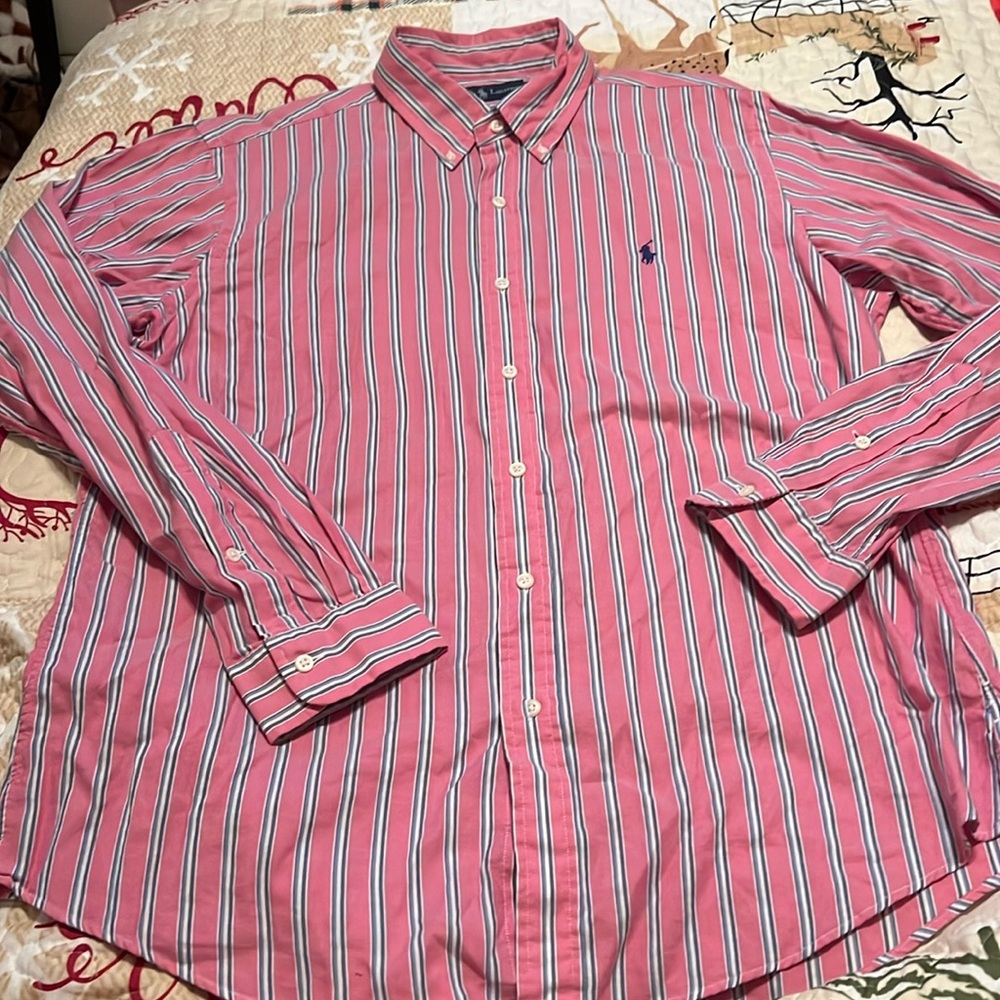 Pink and Blue Ralph Lauren men’s Large button-up